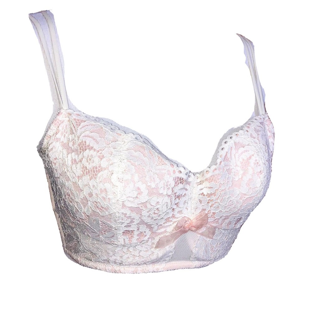 b.tempt'd by Wacoal Bra Ivory Lacey Cami Style Sz M Padded Underwire RN 61049